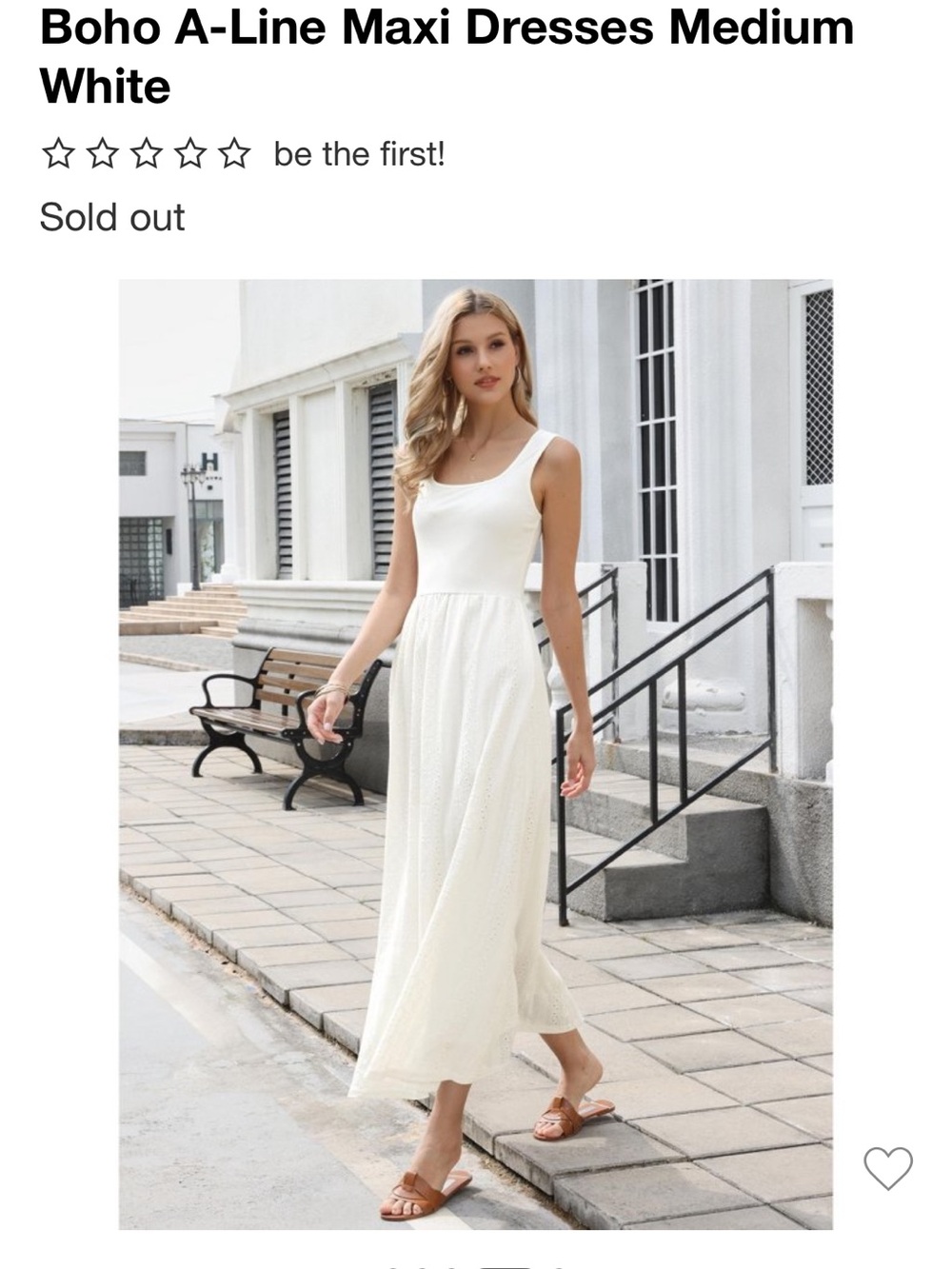 Ladies Cream Eyelet Maxi Dress - Sleeveless